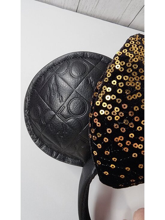 DISNEY PARKS EARS 50TH ANNIVERSARY SPECIAL EDITION LUXE FAUX LEATHER GOLD SEQUIN main image 6